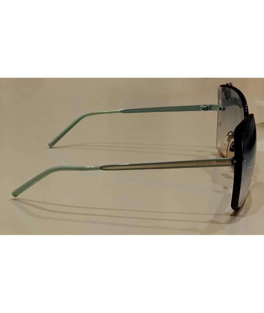 GUCCI Голубые металлические солнцезащитные очки, фото 2