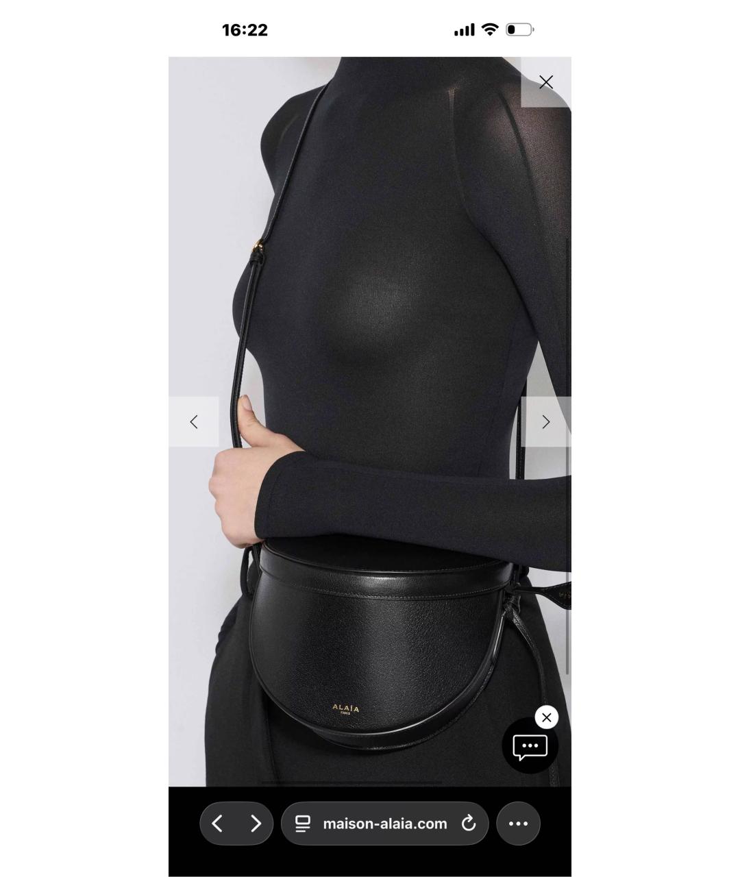 ALAIA Черная кожаная сумка через плечо, фото 5