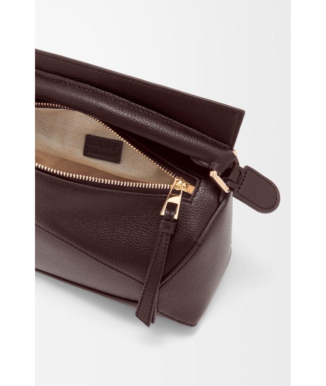 LOEWE Коричневая кожаная сумка через плечо, фото 6