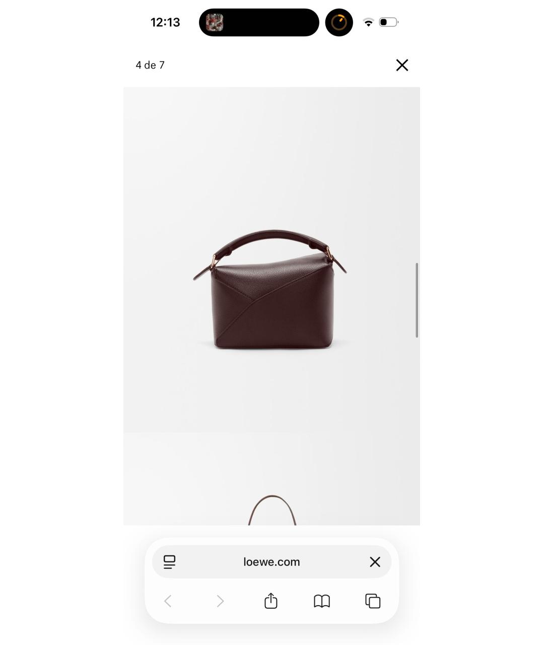 LOEWE Коричневая кожаная сумка через плечо, фото 4