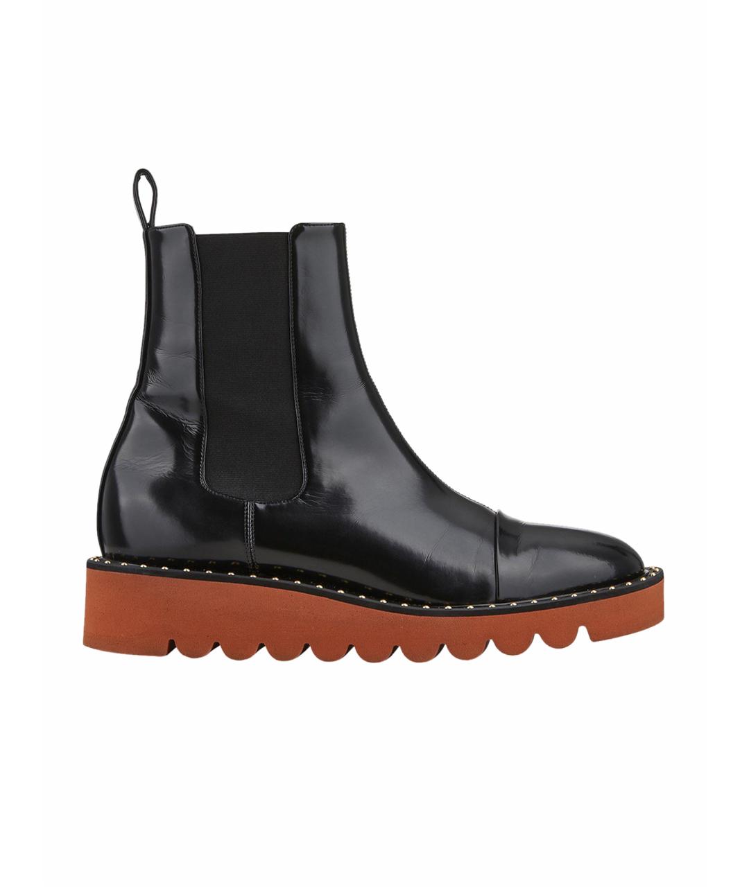 STELLA MCCARTNEY Черные полусапоги из лакированной кожи, фото 1