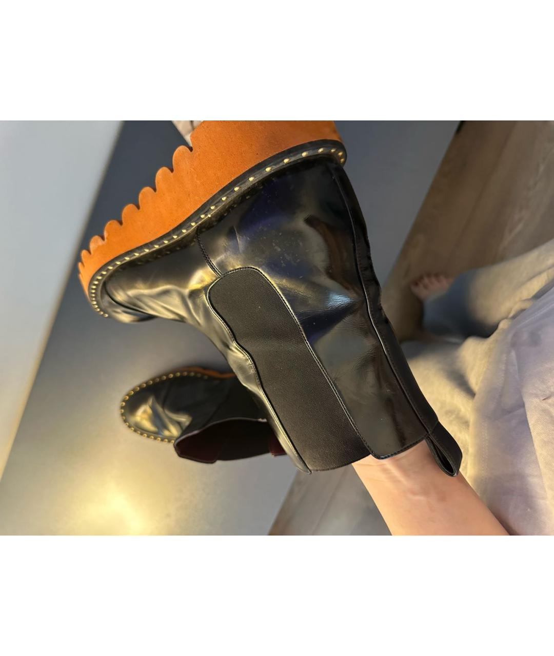 STELLA MCCARTNEY Черные полусапоги из лакированной кожи, фото 7