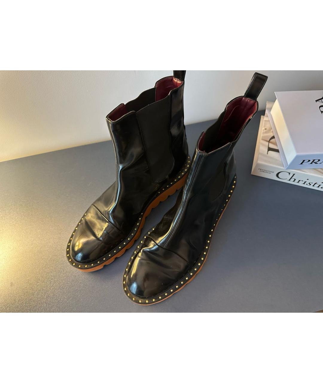 STELLA MCCARTNEY Черные полусапоги из лакированной кожи, фото 3