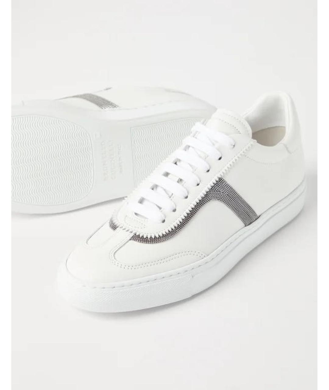 BRUNELLO CUCINELLI Белые кожаные кеды, фото 4