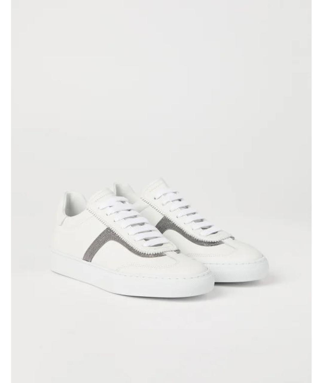 BRUNELLO CUCINELLI Белые кожаные кеды, фото 2