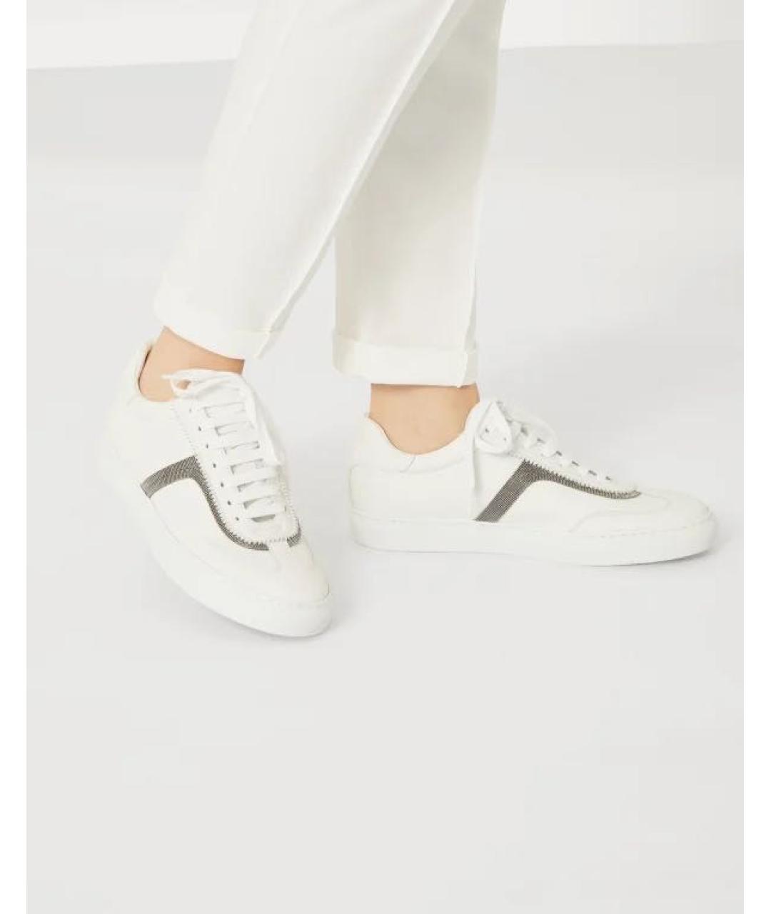 BRUNELLO CUCINELLI Белые кожаные кеды, фото 5