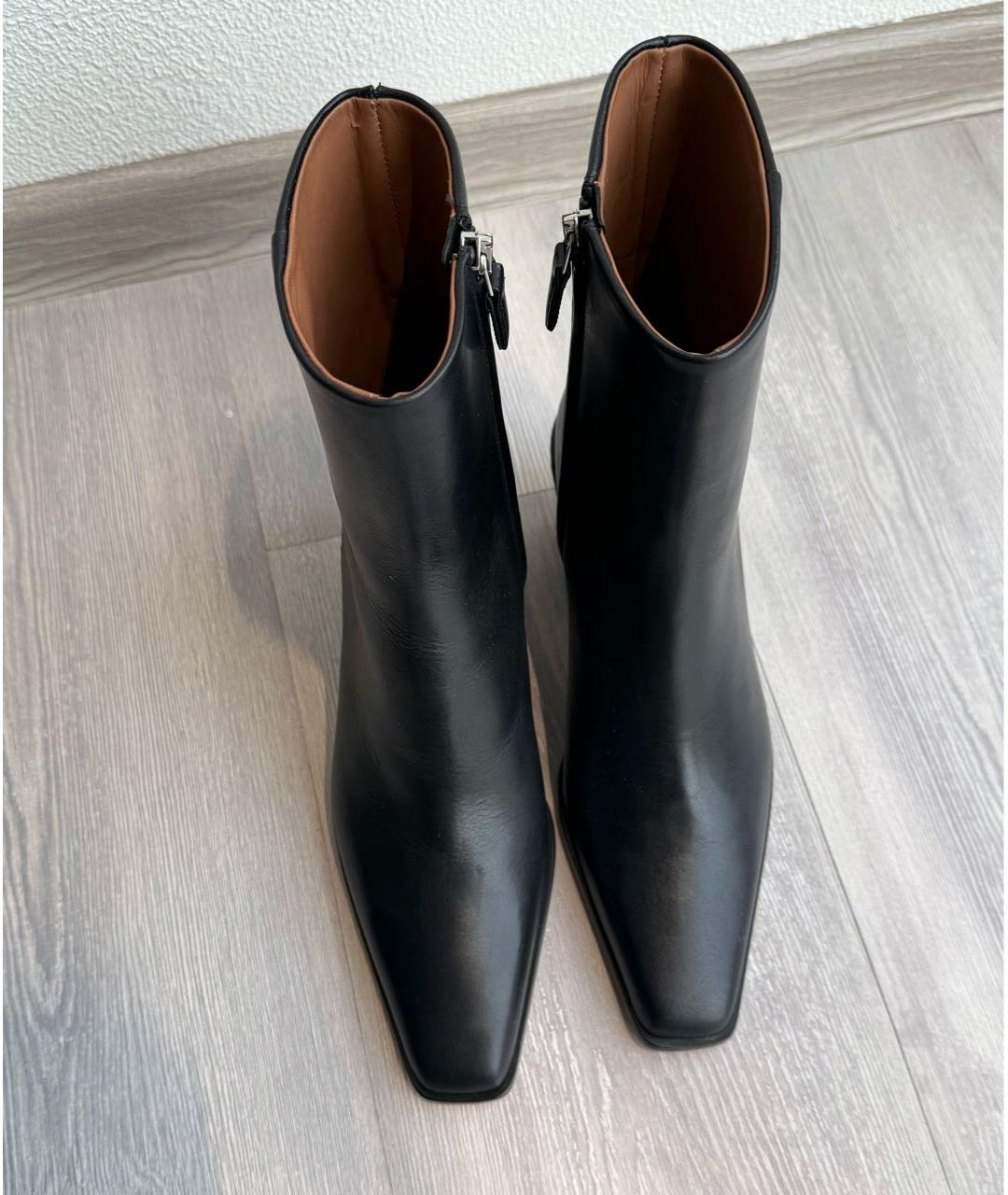 PARIS TEXAS Черные кожаные полусапоги, фото 2