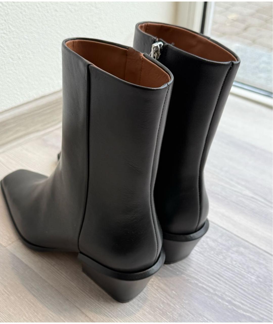 PARIS TEXAS Черные кожаные полусапоги, фото 5