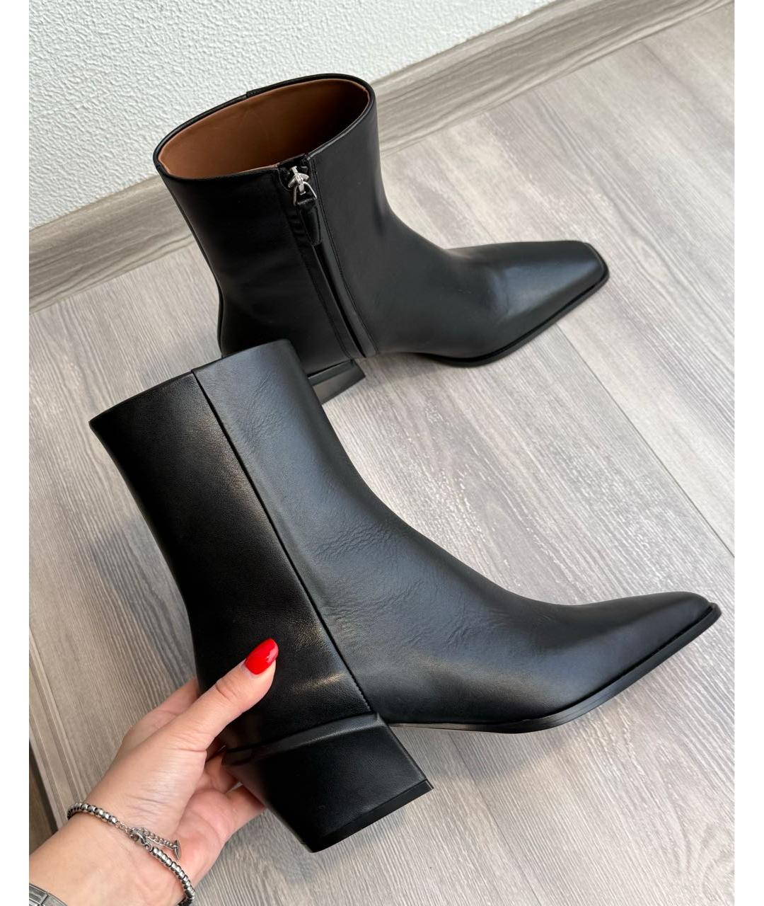 PARIS TEXAS Черные кожаные полусапоги, фото 6