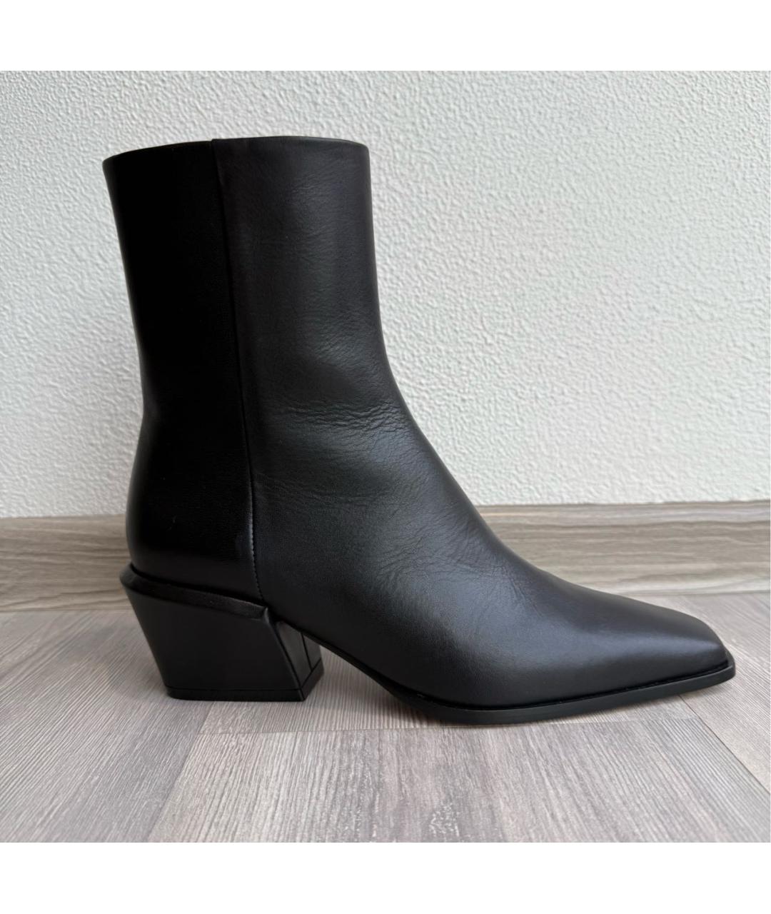 PARIS TEXAS Черные кожаные полусапоги, фото 8