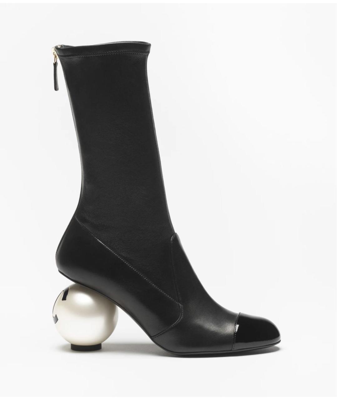 CHANEL Черные кожаные полусапоги, фото 5