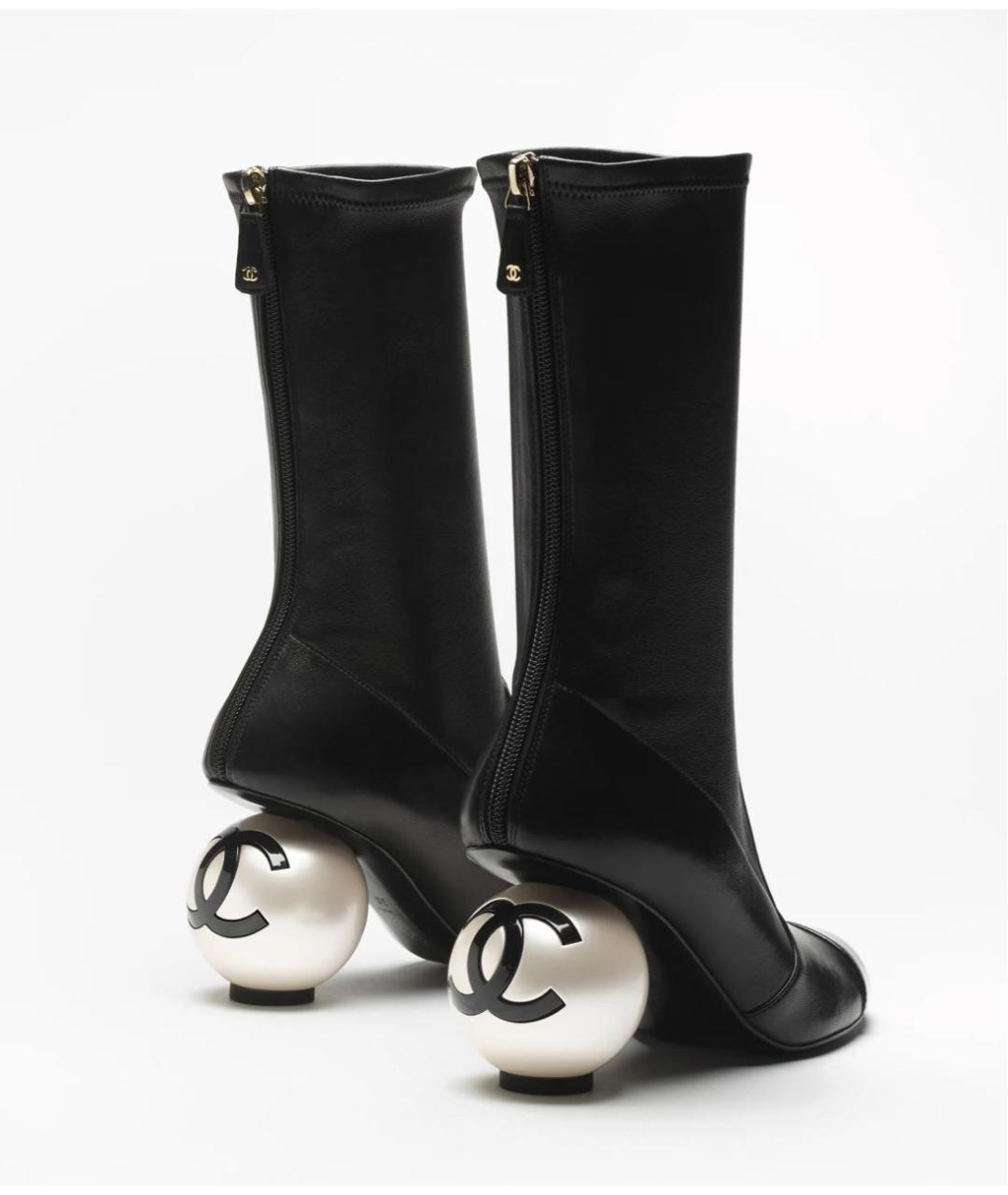 CHANEL Черные кожаные полусапоги, фото 3