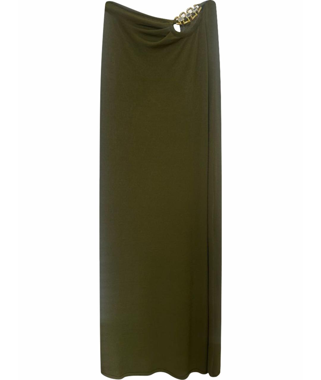 GIUSEPPE DI MORABITO Зеленая вискозная юбка макси, фото 1