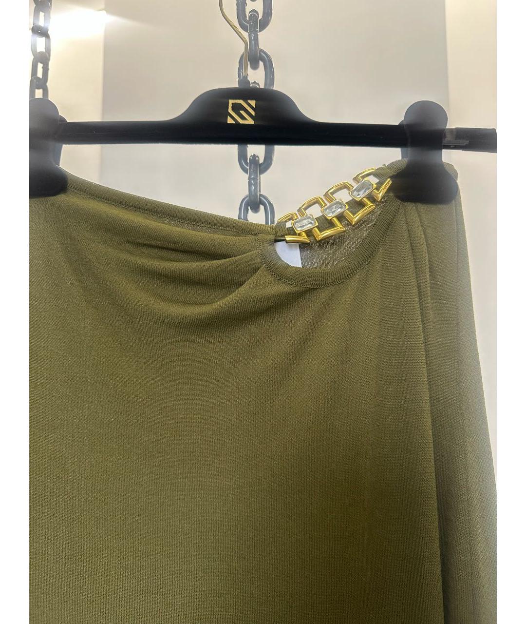 GIUSEPPE DI MORABITO Зеленая вискозная юбка макси, фото 2