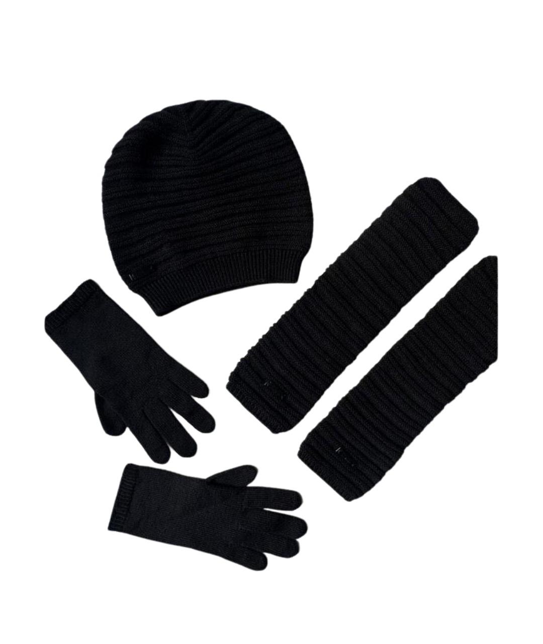 ARMANI COLLEZIONI Черная шерстяная шапка, фото 1