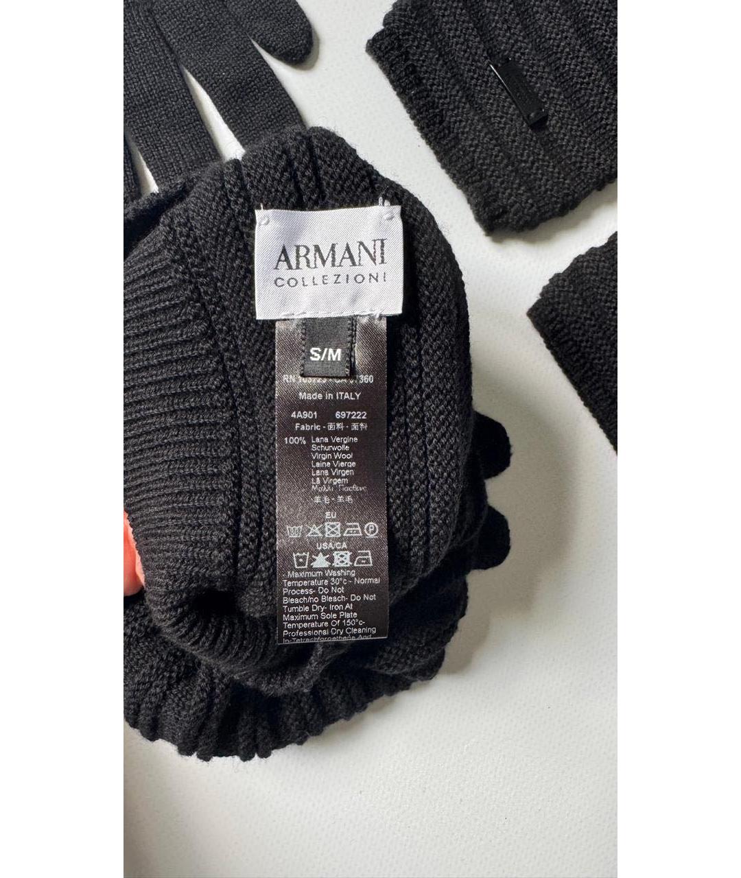 ARMANI COLLEZIONI Черная шерстяная шапка, фото 2