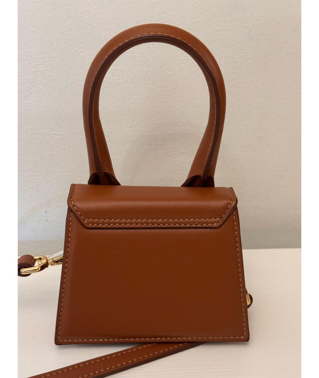 JACQUEMUS Коричневая кожаная сумка через плечо, фото 3