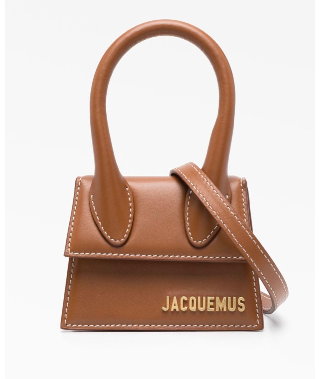 JACQUEMUS Коричневая кожаная сумка через плечо, фото 8