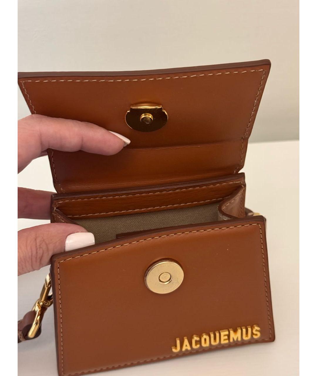 JACQUEMUS Коричневая кожаная сумка через плечо, фото 4