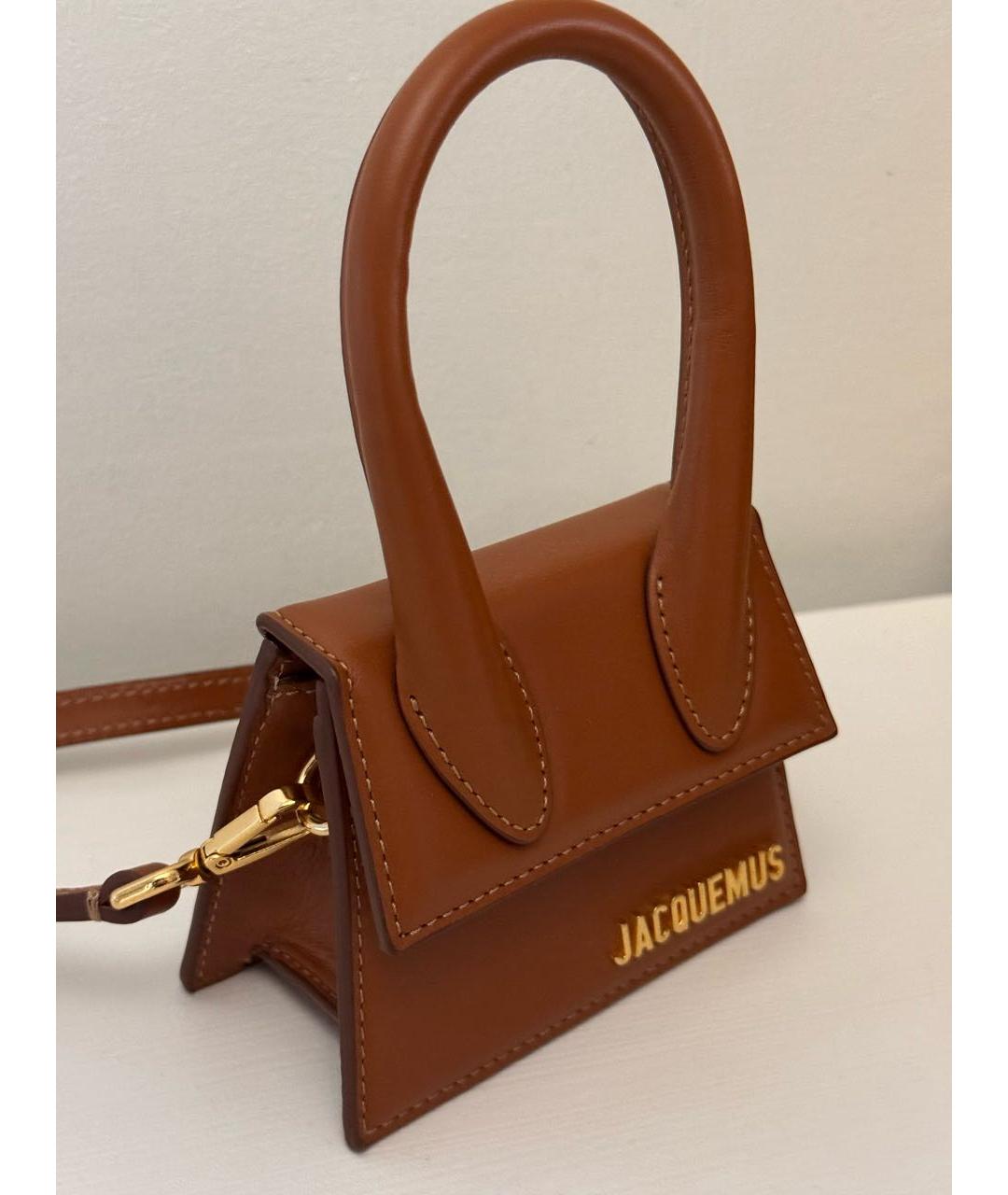 JACQUEMUS Коричневая кожаная сумка через плечо, фото 2