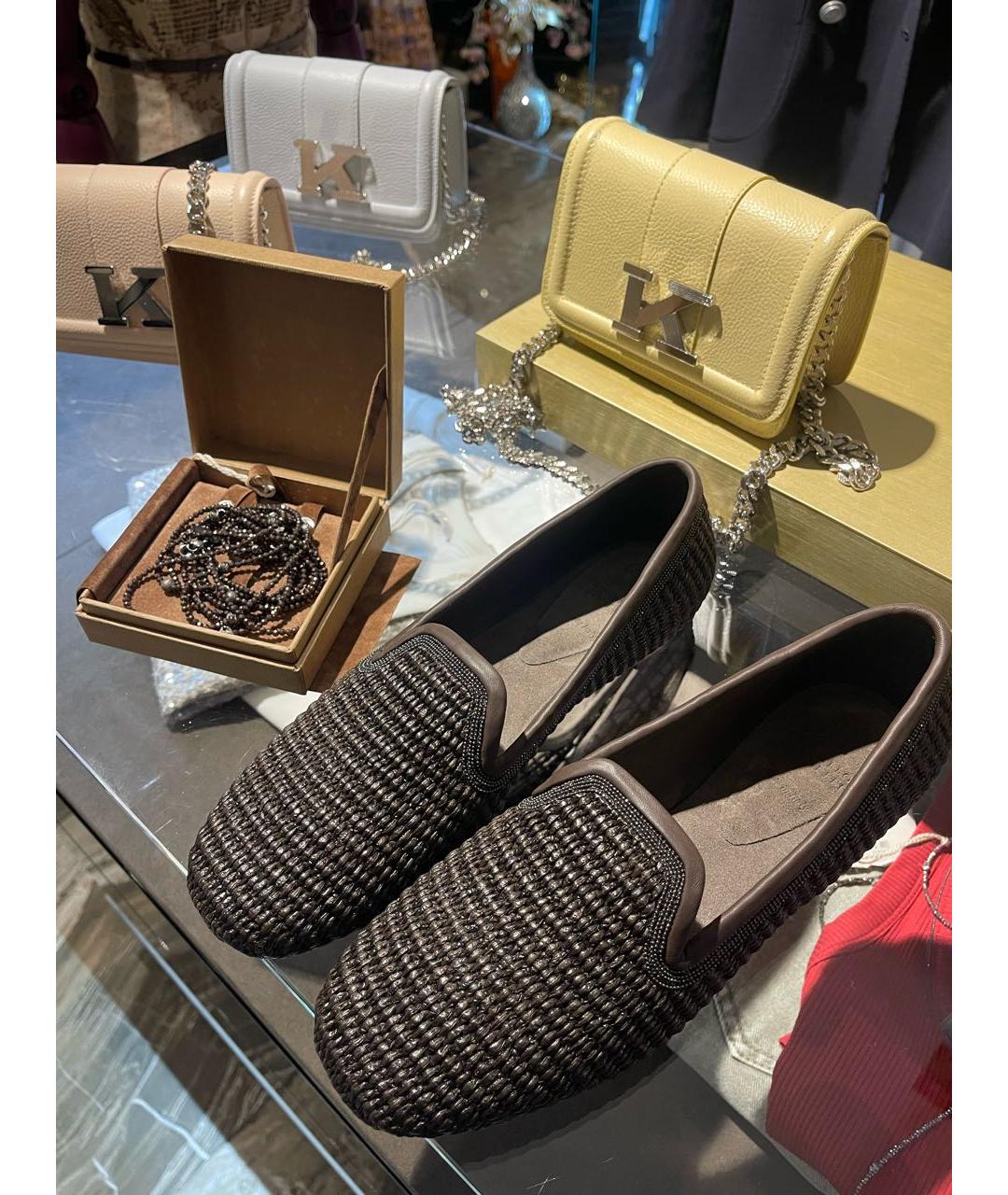 BRUNELLO CUCINELLI Коричневые кожаные лоферы, фото 7