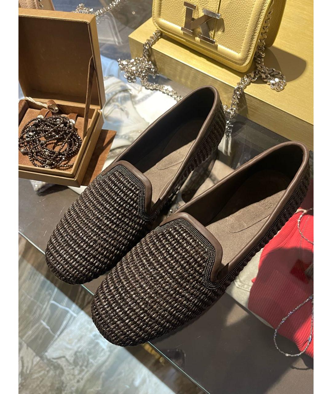 BRUNELLO CUCINELLI Коричневые кожаные лоферы, фото 6