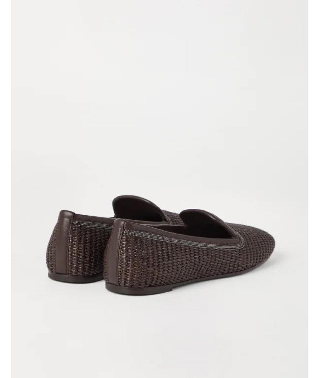 BRUNELLO CUCINELLI Коричневые кожаные лоферы, фото 3