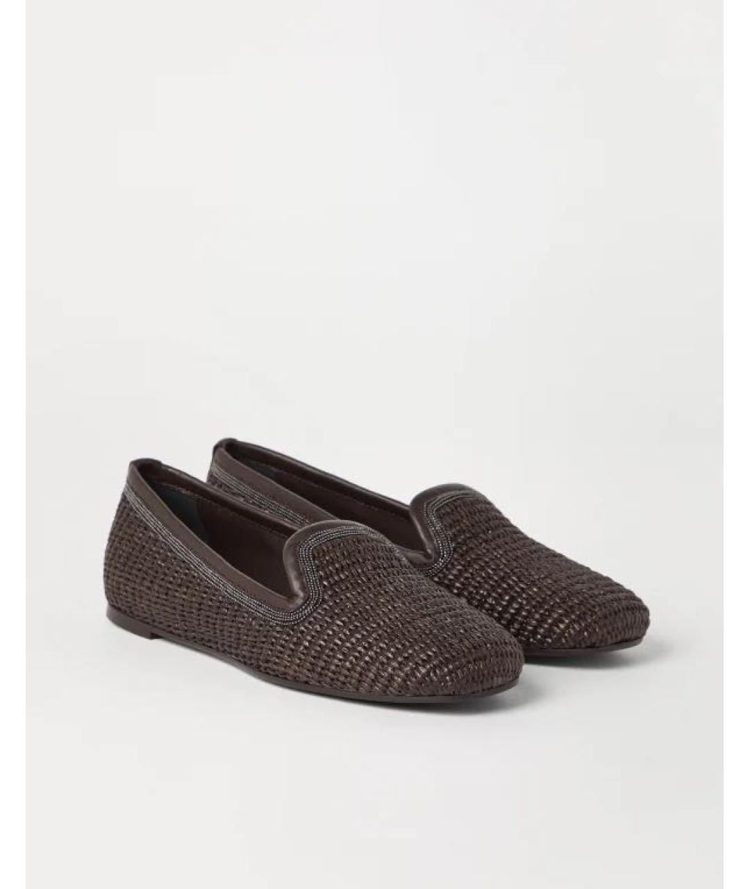 BRUNELLO CUCINELLI Коричневые кожаные лоферы, фото 2