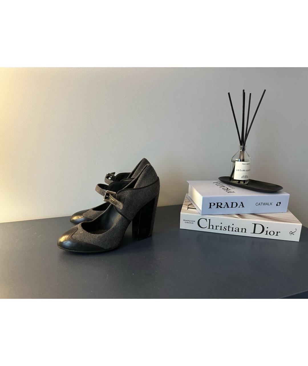 CHANEL Антрацитовые текстильные туфли, фото 2