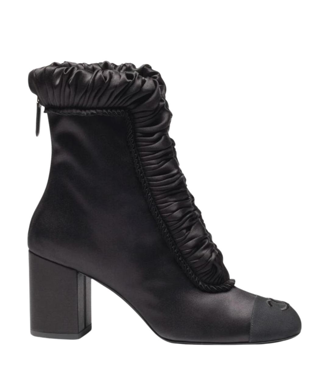 CHANEL Черные текстильные ботильоны, фото 1