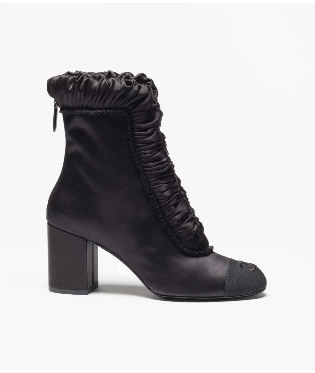 CHANEL Черные текстильные ботильоны, фото 3