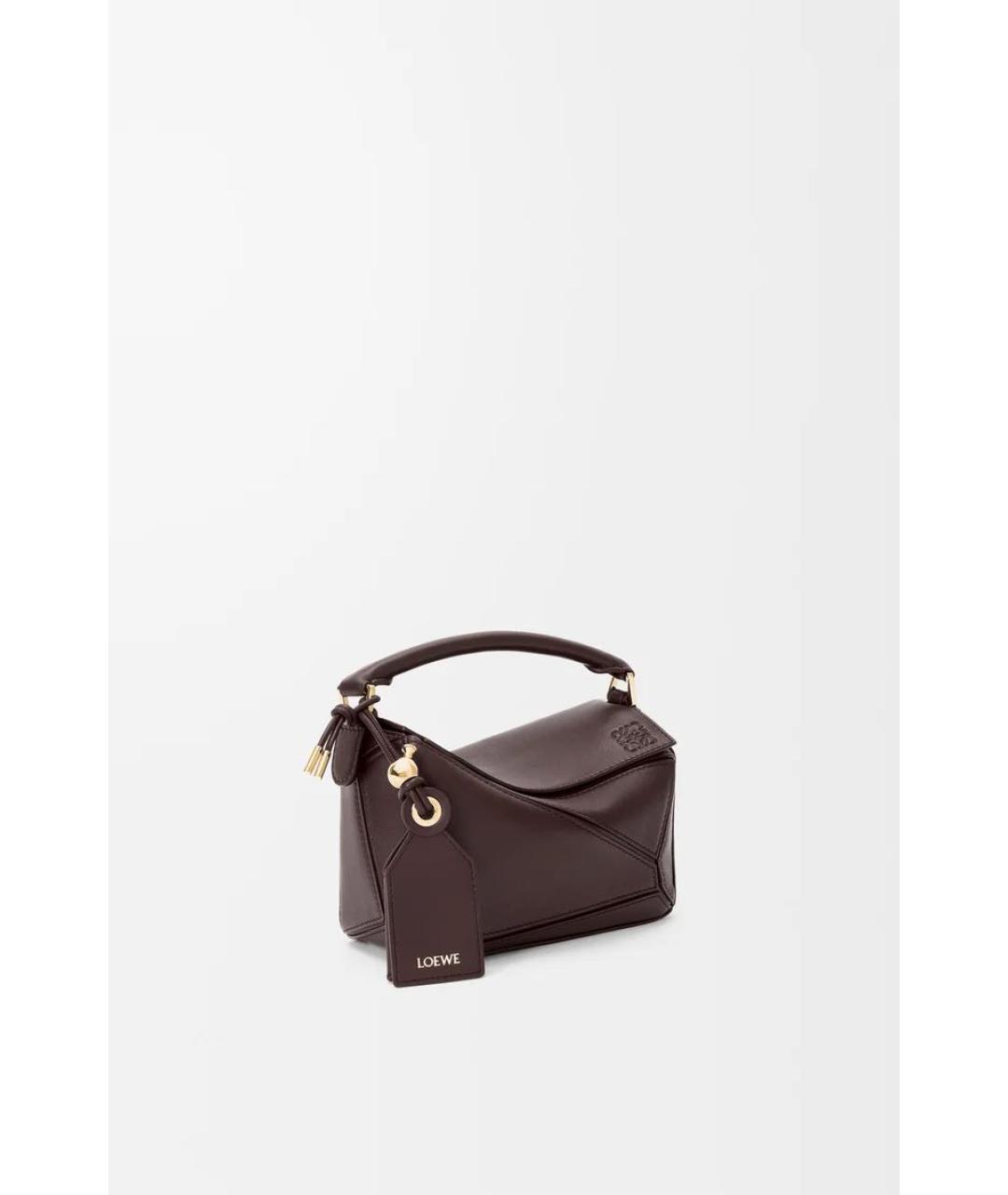 LOEWE Коричневая кожаная сумка с короткими ручками, фото 3