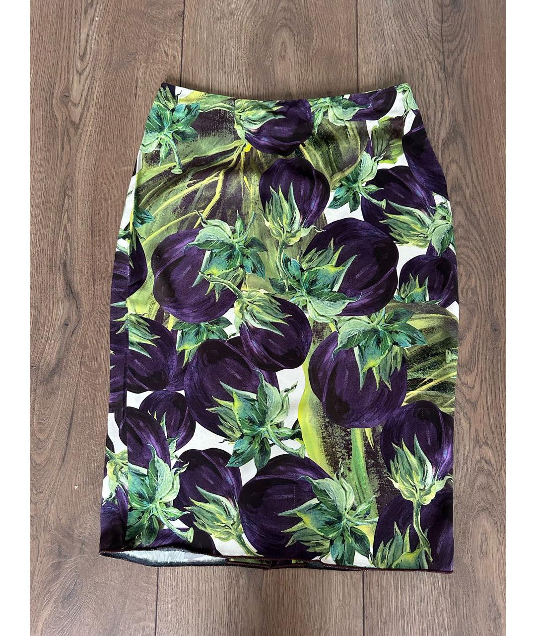 DOLCE&GABBANA Мульти вискозная юбка миди, фото 7