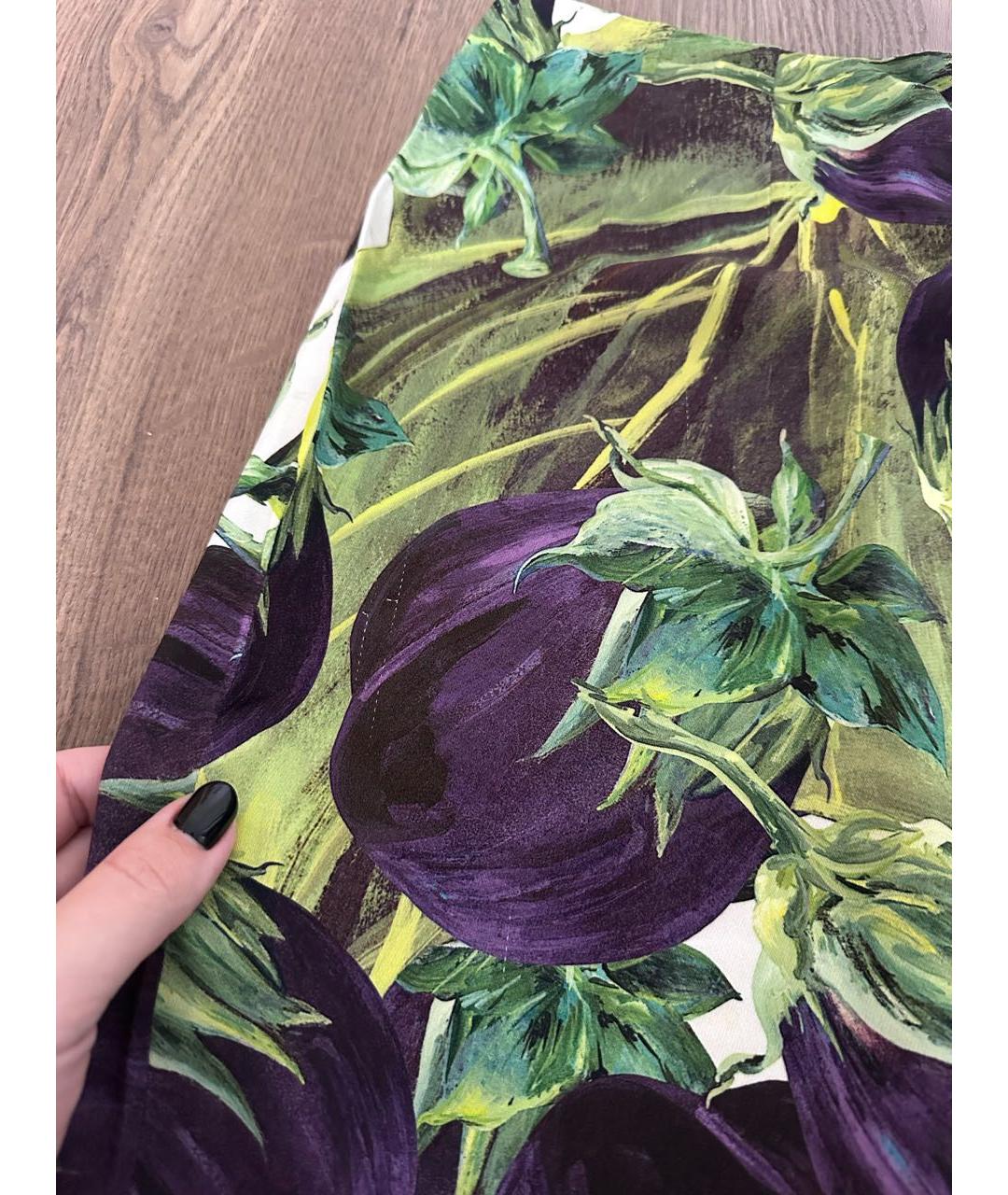 DOLCE&GABBANA Мульти вискозная юбка миди, фото 4