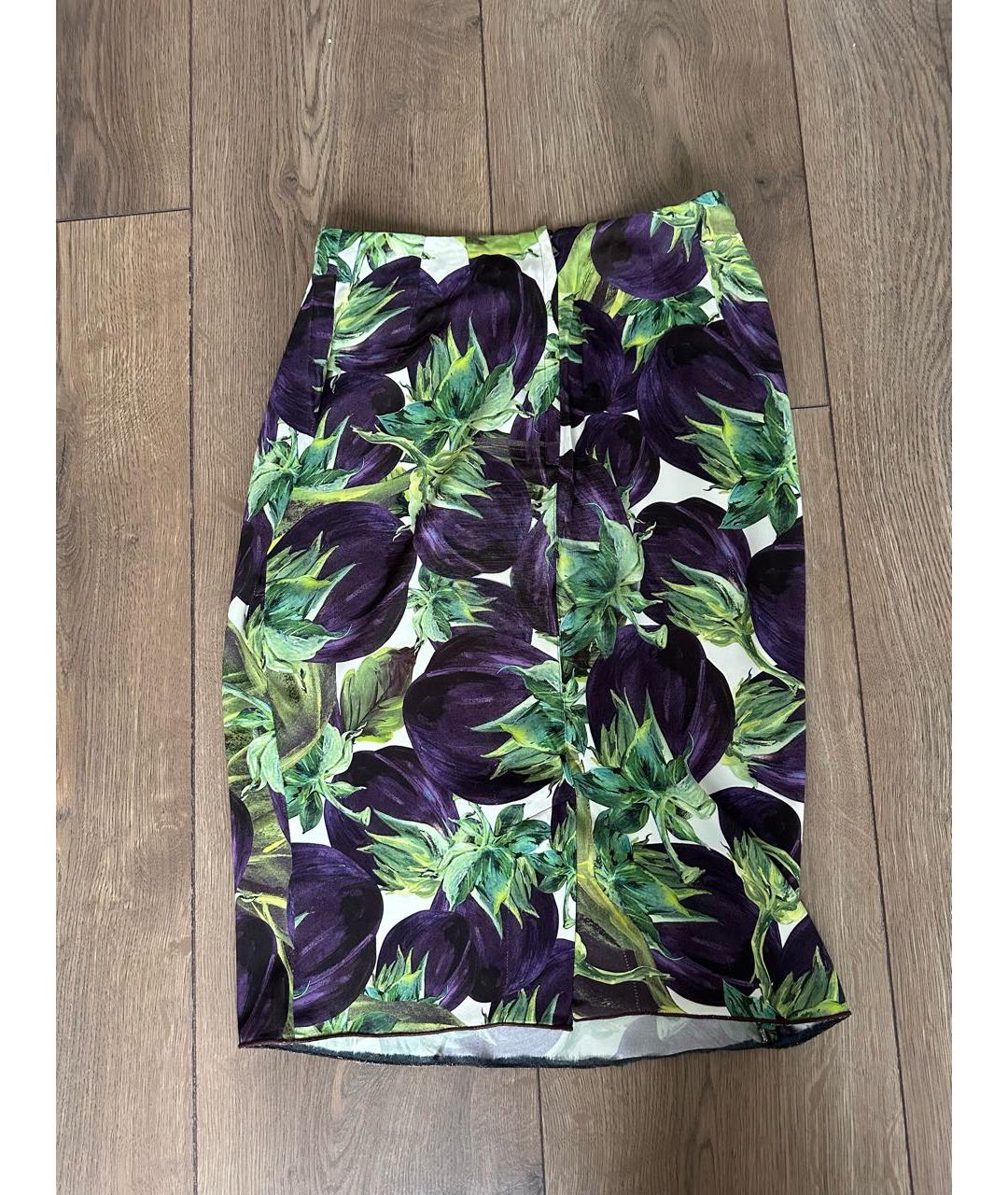 DOLCE&GABBANA Мульти вискозная юбка миди, фото 2