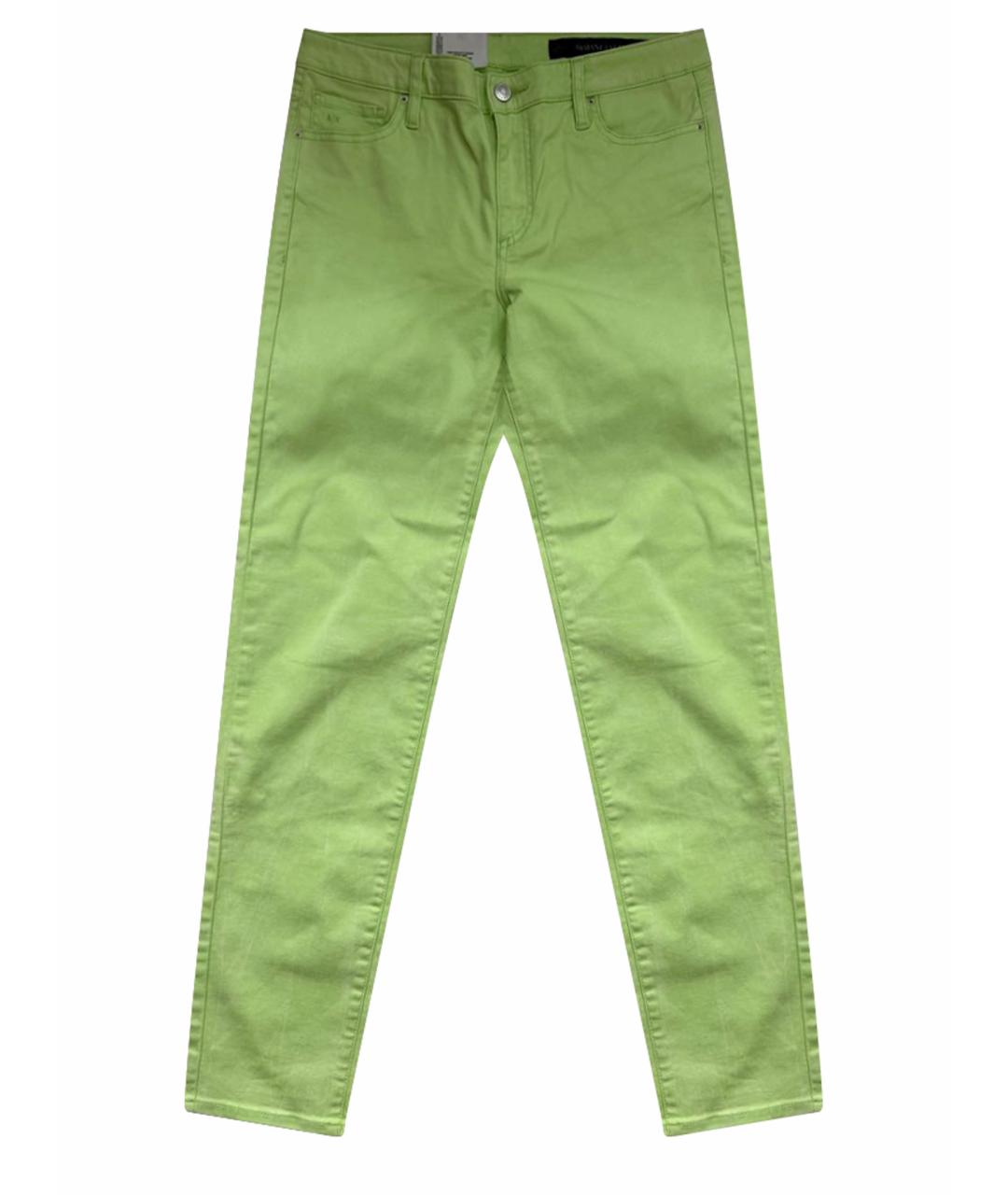 ARMANI EXCHANGE Салатовые хлопко-эластановые джинсы слим, фото 1