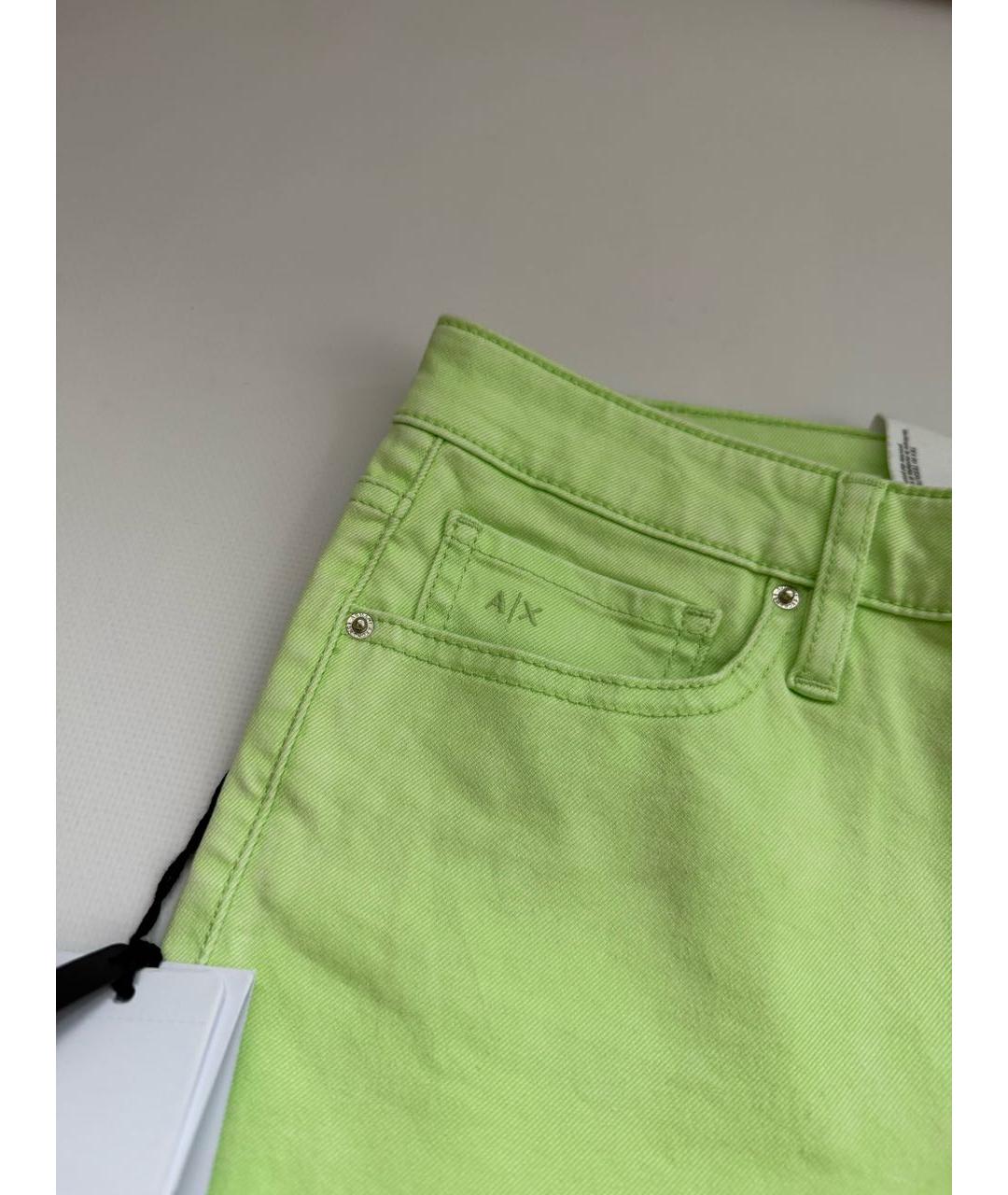 ARMANI EXCHANGE Салатовые хлопко-эластановые джинсы слим, фото 4