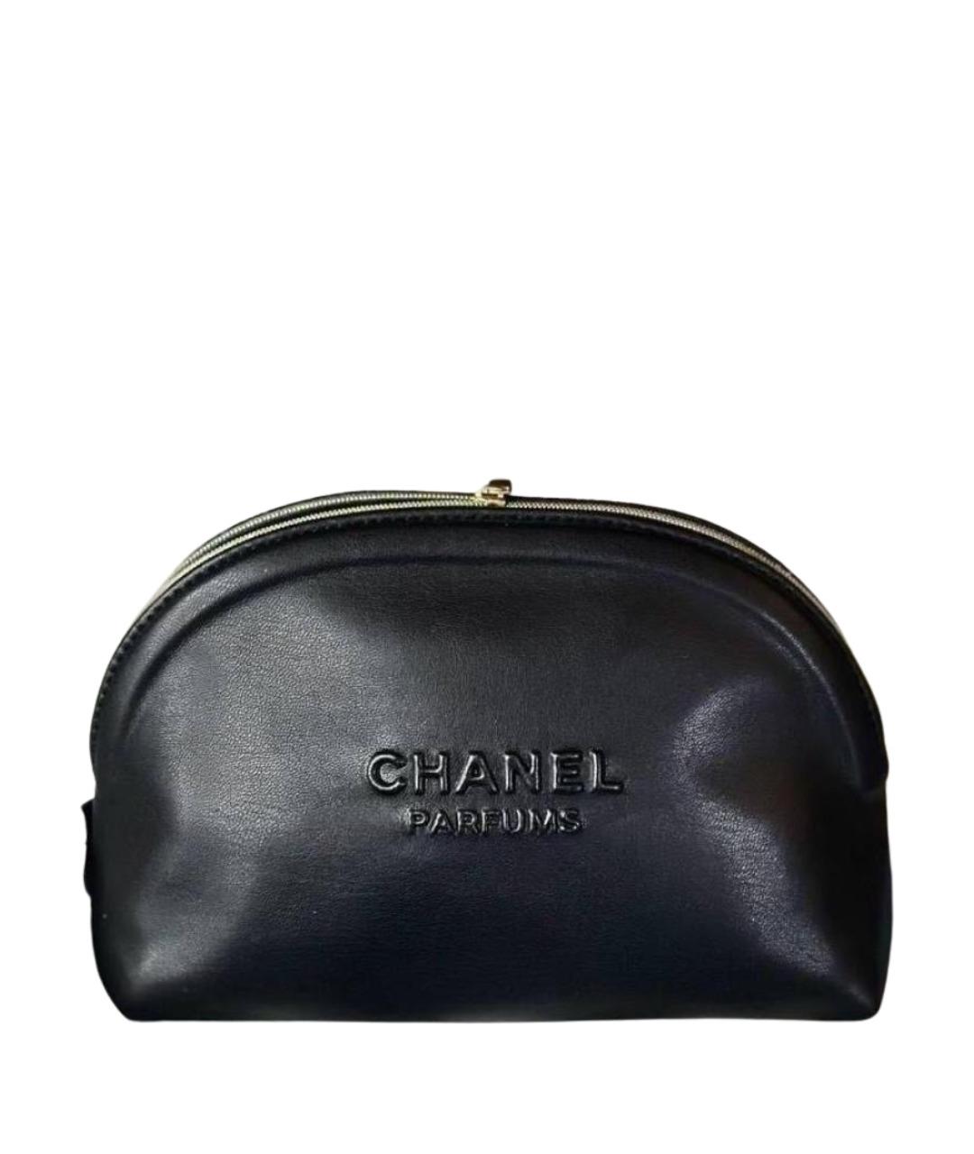 CHANEL BEAUTY Черная кожаная косметичка, фото 1