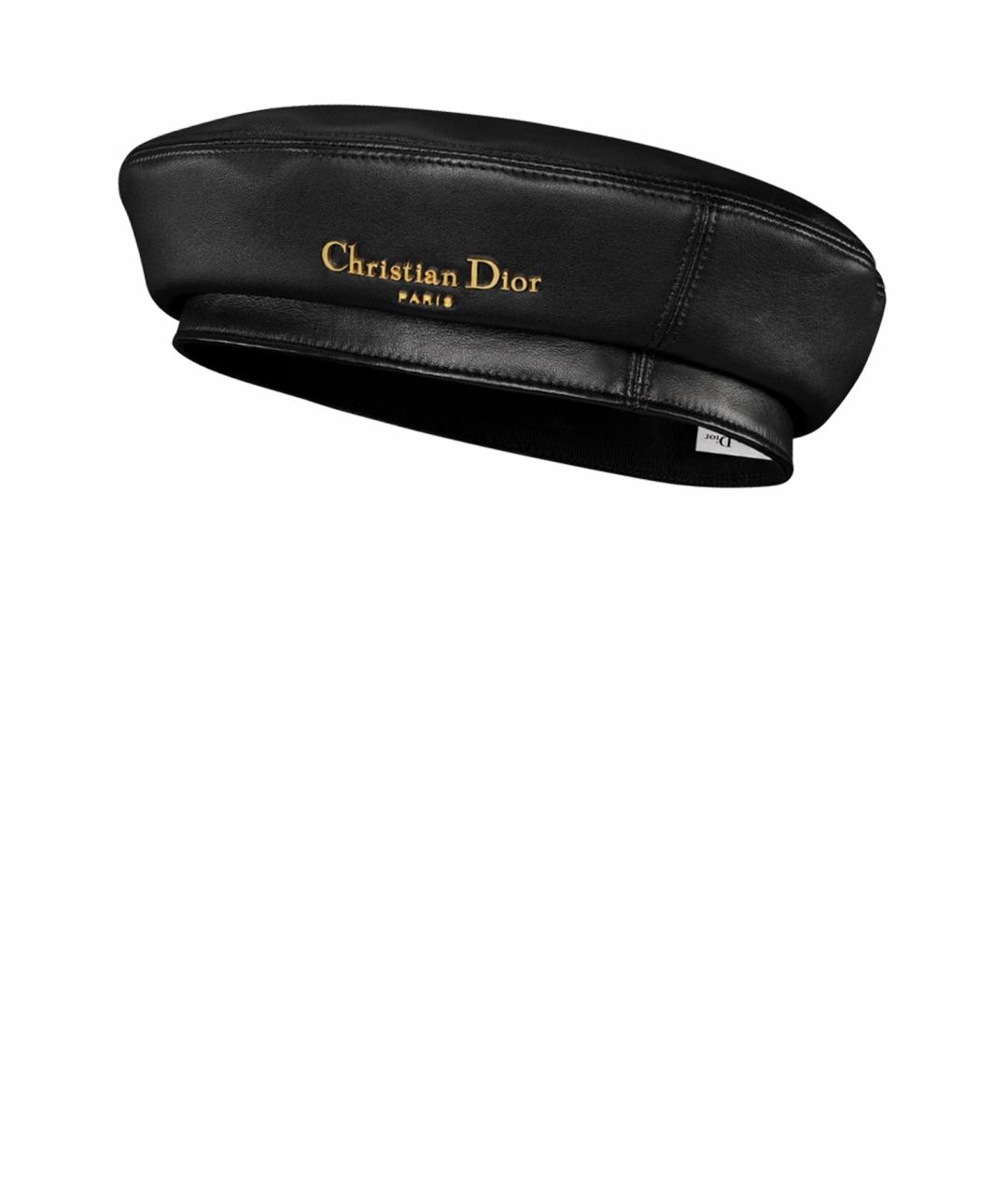 CHRISTIAN DIOR Черная кожаная шляпа, фото 1