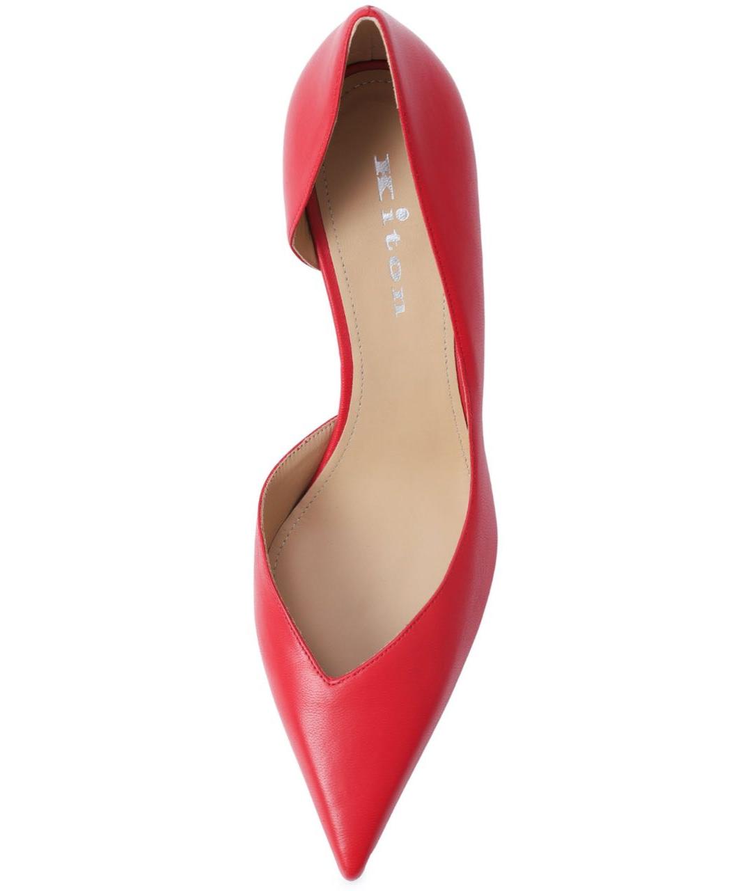 KITON Красные кожаные туфли, фото 4