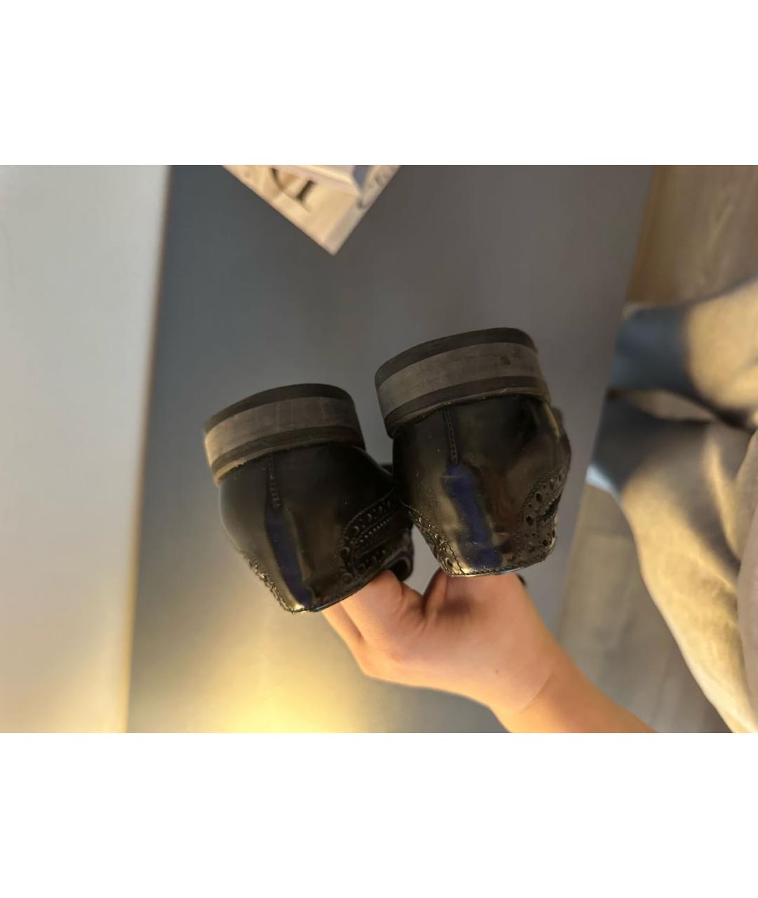 DOLCE&GABBANA Черные кожаные брогги и оксфорды, фото 4