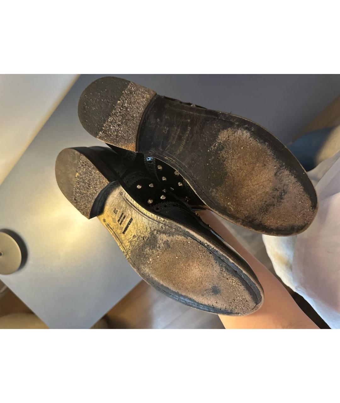 DOLCE&GABBANA Черные кожаные брогги и оксфорды, фото 6