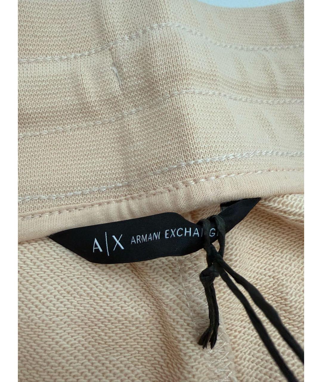 ARMANI EXCHANGE Бежевые хлопковые спортивные брюки и шорты, фото 4