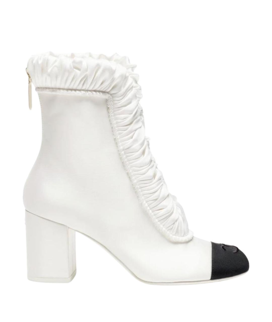 CHANEL Белые кожаные ботильоны, фото 1