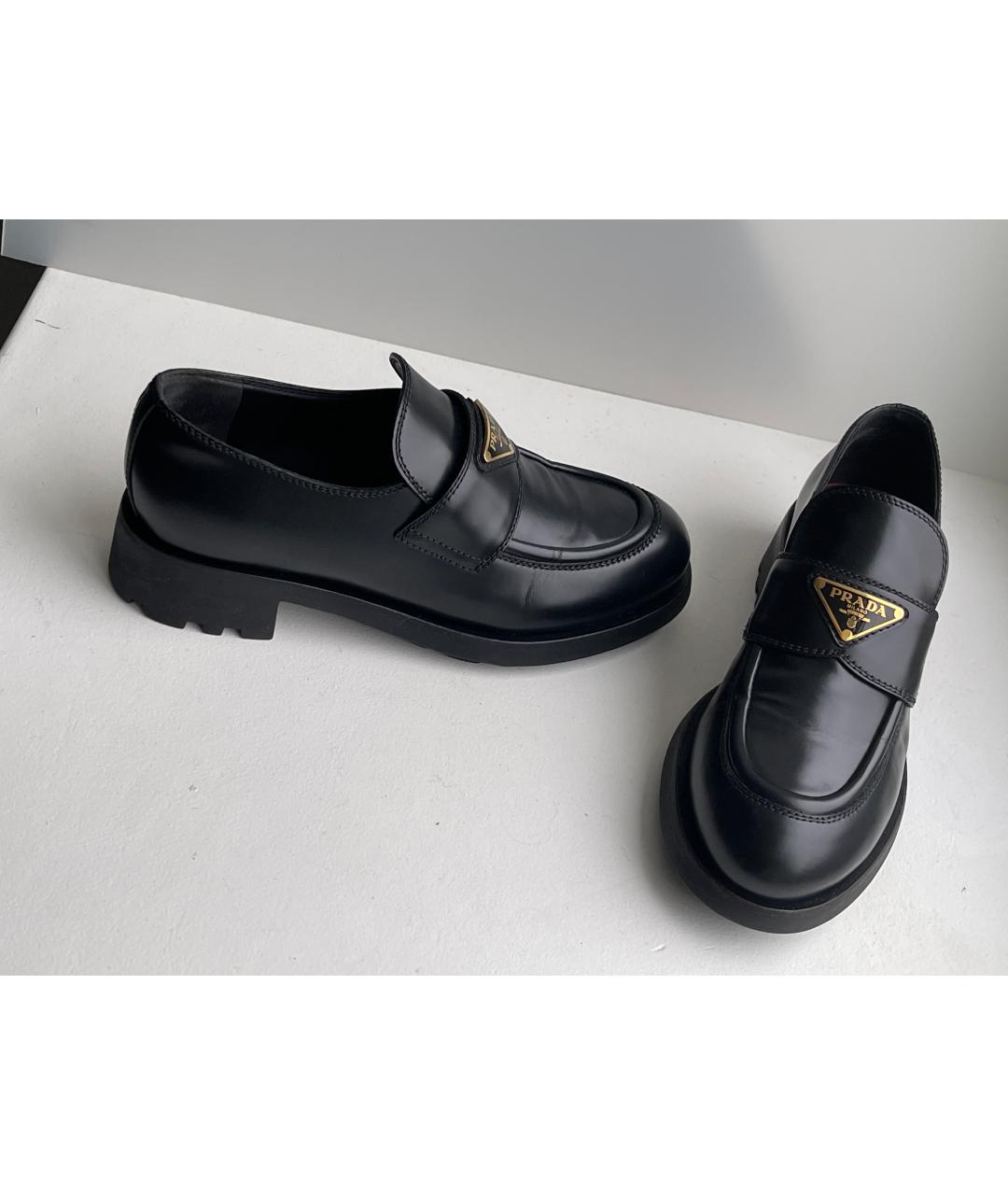 PRADA Черные кожаные лоферы, фото 3