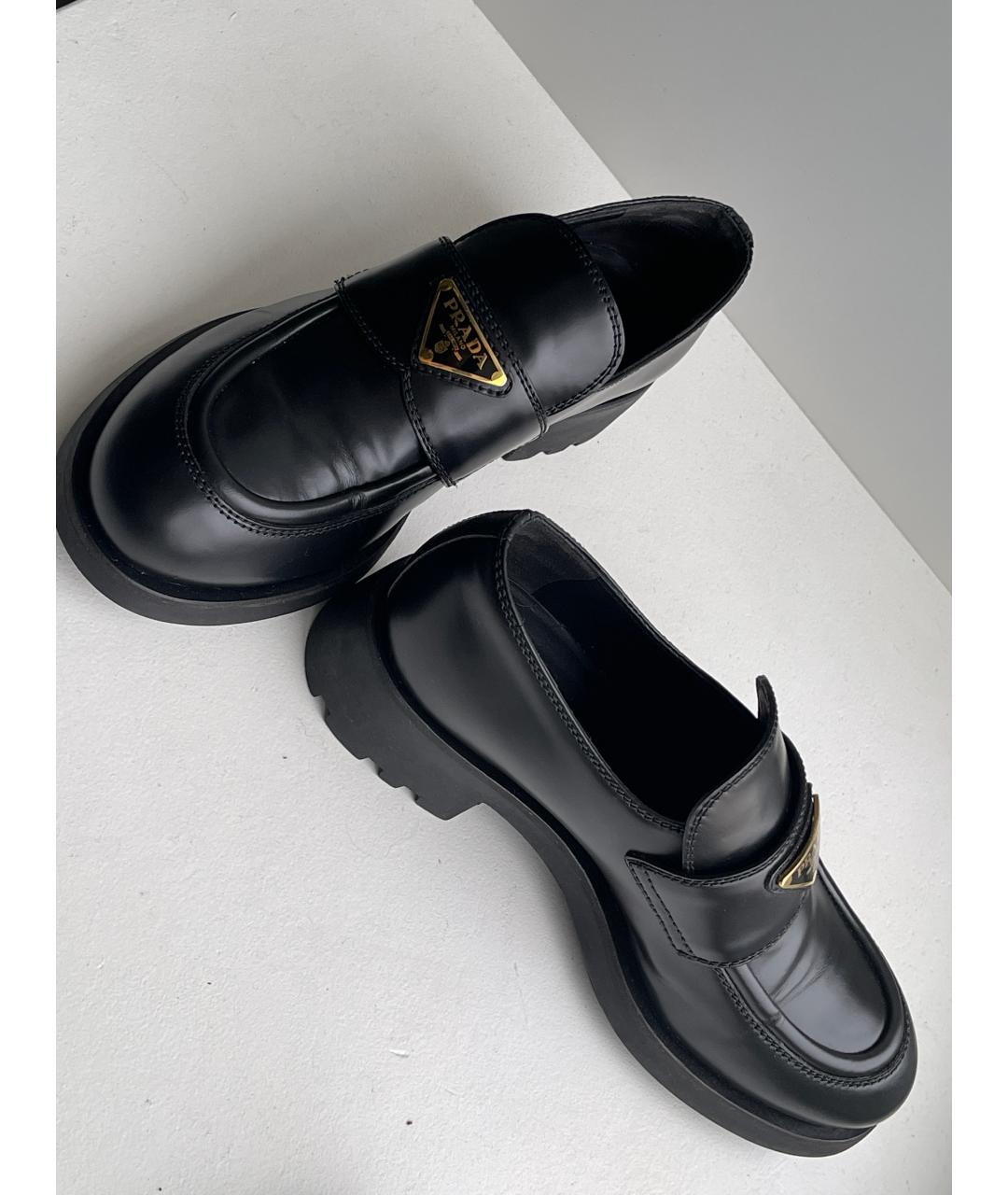 PRADA Черные кожаные лоферы, фото 5