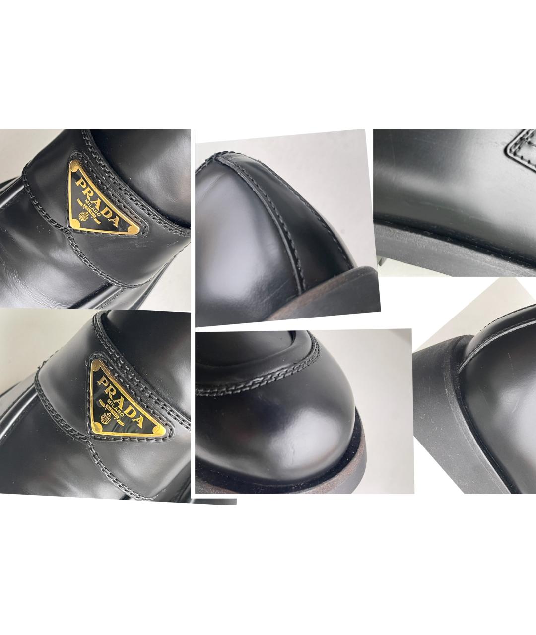 PRADA Черные кожаные лоферы, фото 9