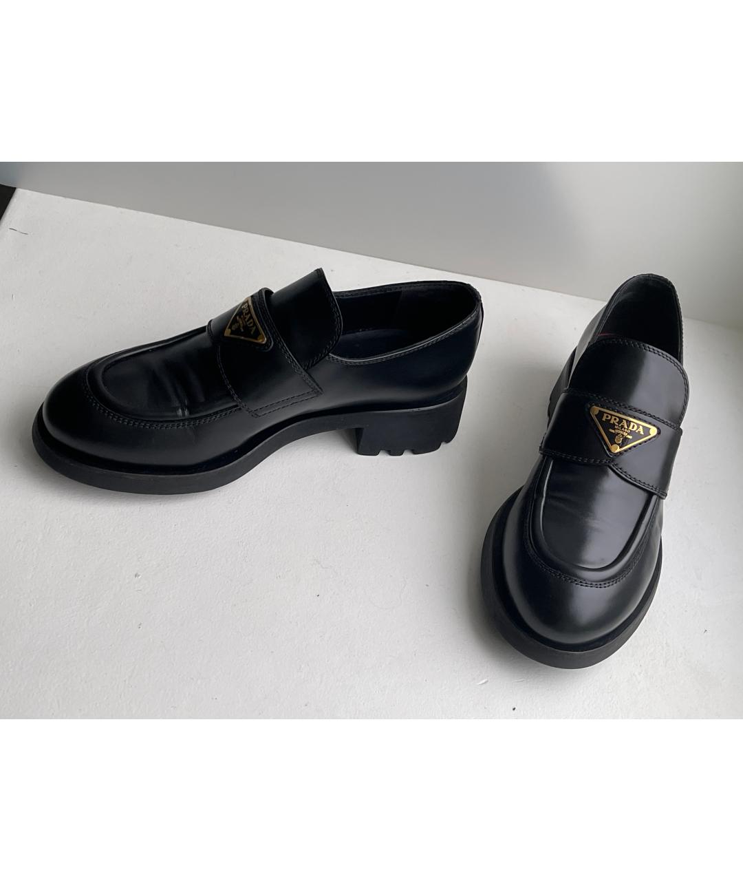 PRADA Черные кожаные лоферы, фото 6