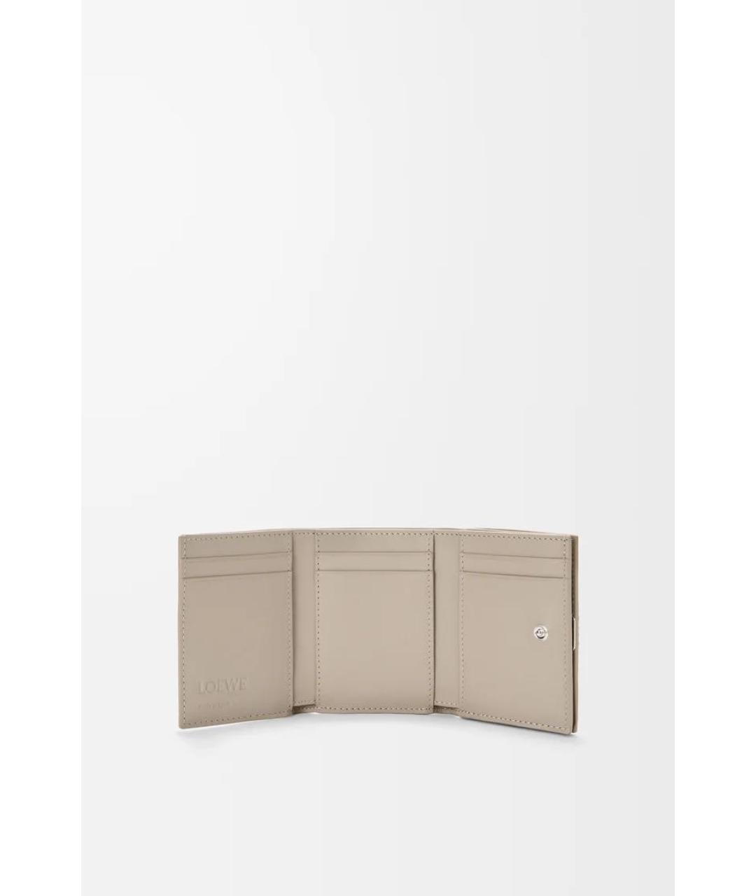 LOEWE Бежевый кожаный кошелек, фото 2