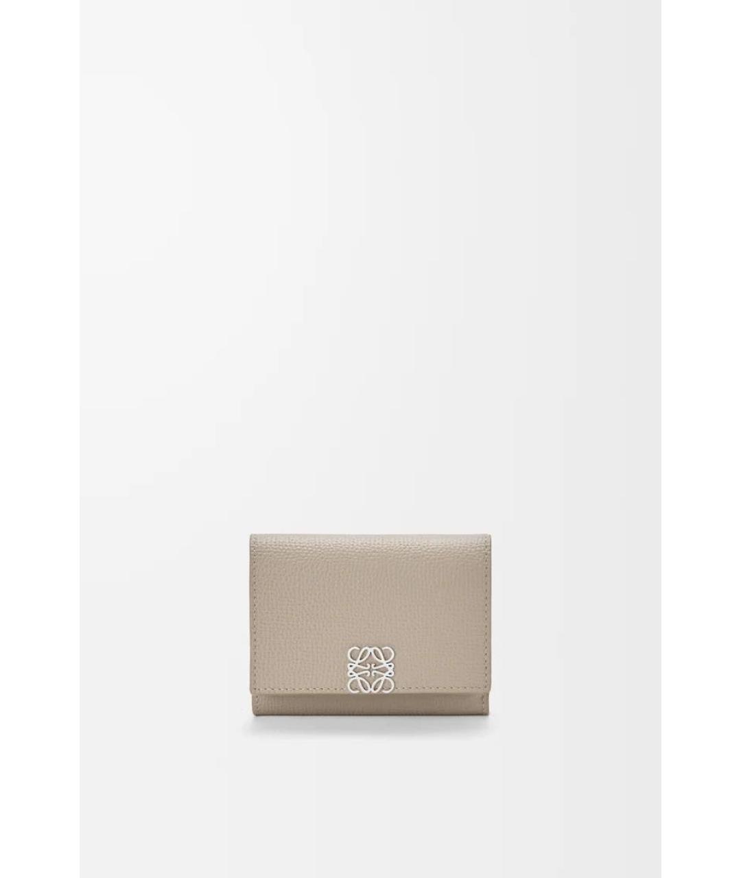 LOEWE Бежевый кожаный кошелек, фото 6